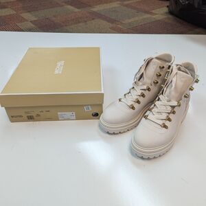 Michael Kors Women's White Combat Boots